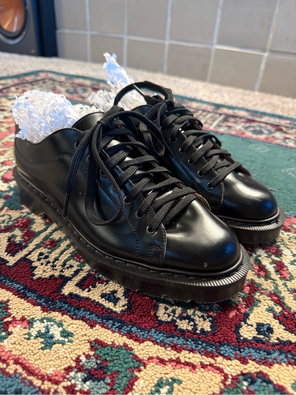 Solovair x Toast Black Leather Derby Shoes Made England Punk Goth lux UK 7 / 37
